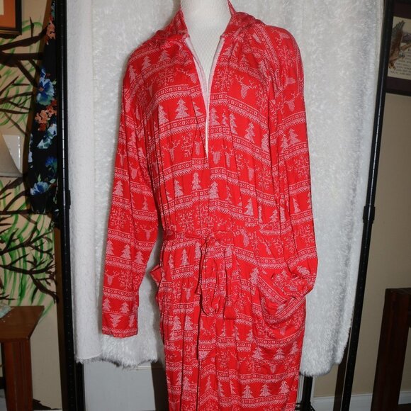 MeUndies unisex long hooded Christmas print robe size XL/2XL - NWOT - LAST ONE!! - Picture 1 of 6